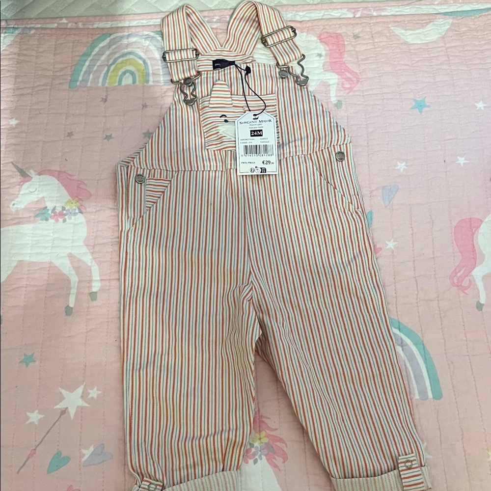 Charming Striped Kids Overalls
